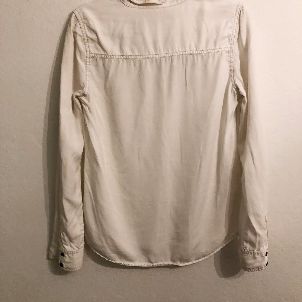 Halogen White Button Down Long Sleeve Top Small - Picture 4 of 8